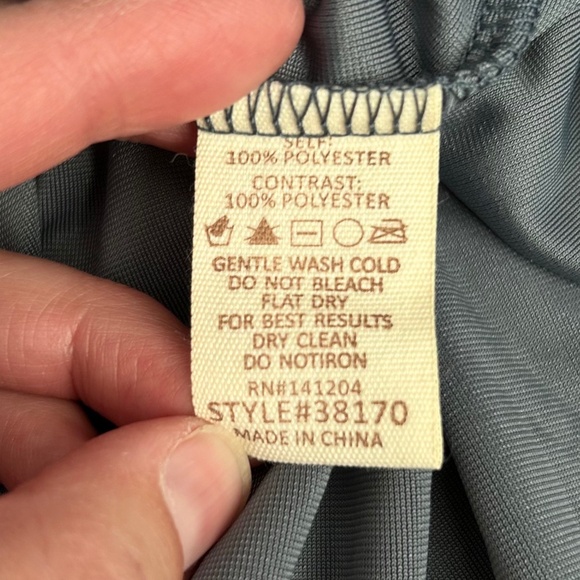 Baltic Born Shannon Velvet Short Dress Long Poet Sleeve Slate Blue Womens M EUC - Picture 8 of 9